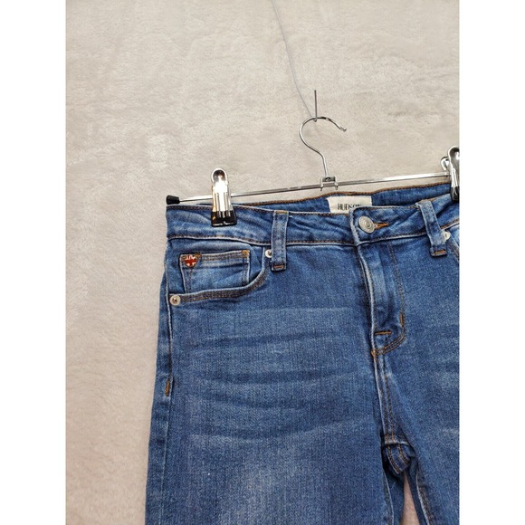 Hudson Jeans Girls 14 Blue Denim Cotton Pockets Flat Front Skinny Leg Distressed - Picture 7 of 11
